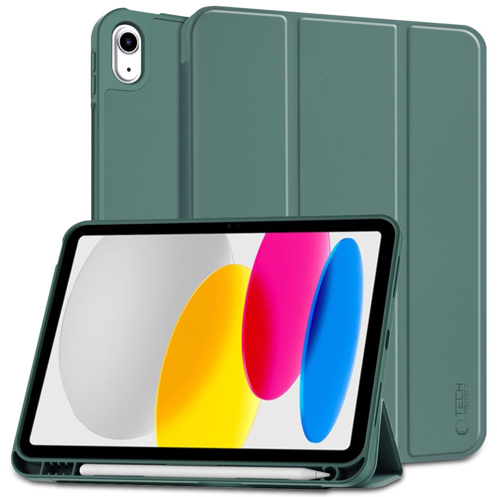 Etui z klapką Tech-Protect SC Pen do Apple iPad 10 gen. 2022, zielone